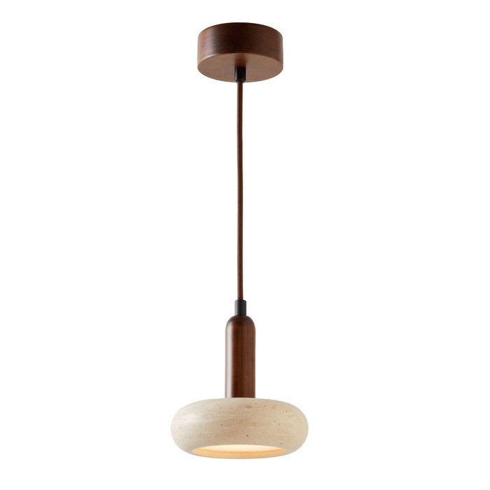Opviq Worm Lámpara de Araña de Madera y Travertino, Beige y Nogal